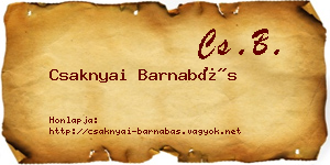 Csaknyai Barnabás névjegykártya